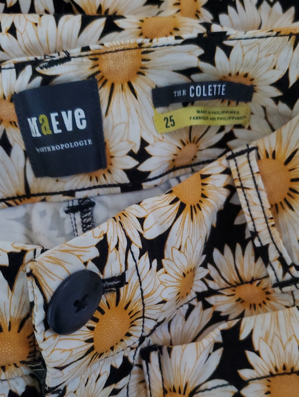 NWOT Maeve by Anthropologie The Colette Cropped Wide-Leg Pants Daisy Print Sz 25 - Picture 7 of 12